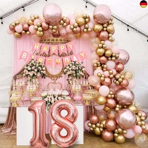 DUGEHO 18 Geburtstag Deko Frauen Mädchen,Luftballons Roségold Luftballon G - Bild 1 von 7