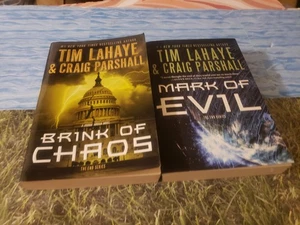 TIM LaHAYE & CRAIG PARSHALL - LOT OF 2 TRADE PAPERBACK BOOKS - EVIL & CHAOS - - Foto 1 di 2