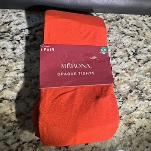 Merona Opaque Tights, 50 Denier,orange Zing, M/L, NWT - Picture 1 of 2