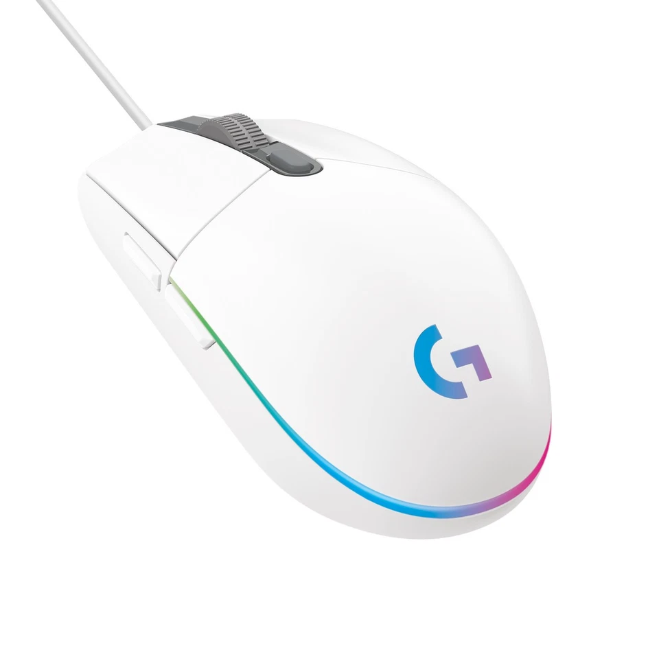 Logitech G G203 LIGHTSYNC Gaming Mouse USB Type-A 8000 DPI 1 ms White - Image 1 of 1