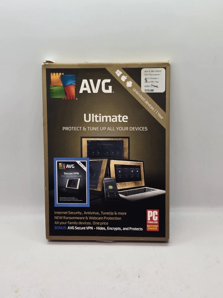 AVG Ultimate Protect & Tune up Unlimited Devices 1 Year AVG Secure VPN
