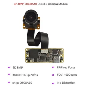 3840*2160 4K 8MP OS08A10 USB Camera Module No Distortion 100° FF Fixed Focus OTG - Afbeelding 1 van 7