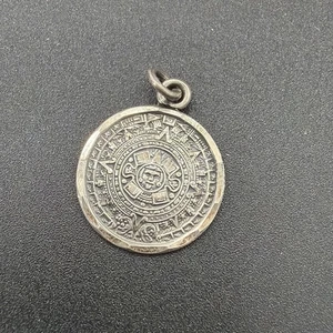 Vintage Azteken Maya Kalender Anhänger 925 Sterling Silber Mexiko - Bild 1 von 5