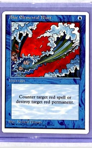 1995 MTG Magic The Gathering 4ED 4th Fourth Edition Vintage Blue Elemental Blast - Picture 1 of 2