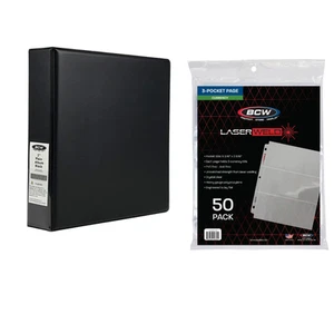 BCW 3-Pocket Currency Pages 50pk + 2" Black Album | Archival Paper Money Binder - Bild 1 von 7