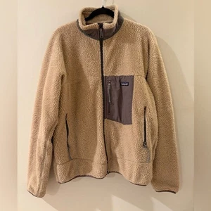 Patagonia Vintage Rare Deep Pile Retro X Fleece Brown Men's Zip Jacket Size L - Picture 1 of 7