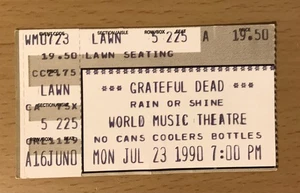 1990 THE GRATEFUL DEAD CHICAGO 7/23 BIGLIETTO CONCERTO STUB JERRY GARCIA - Foto 1 di 2