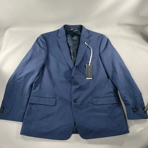 NWT Tommy Hilfiger Modern Fit Navy Blue Two-Button Blazer Suit Jacket Men Sz 46L - Picture 1 of 11