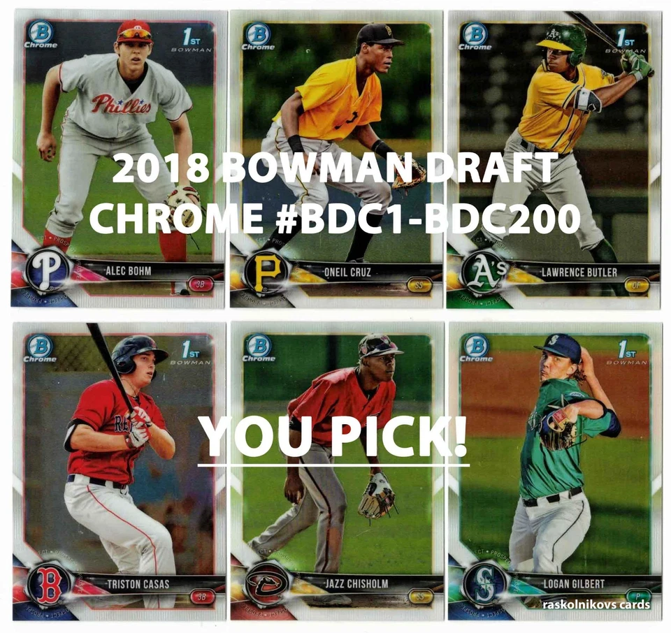2018 Bowman Draft CHROME #BDC1-200 Your Choice $2 or 2 Card Minimum YOU PICK! - Image 1 of 1