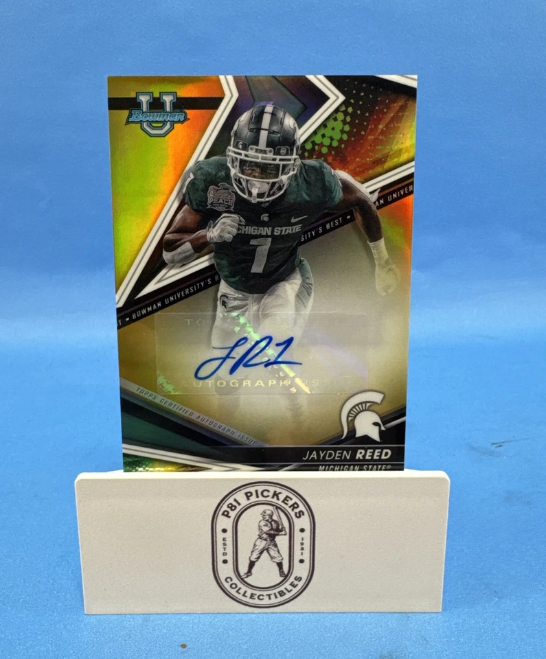 Bowman University Best Jayden Reed Gold RC 2022 automático/50 Packers novato SSP RARO Foto 1 de 4
