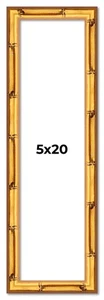 5x20 Frame Gold Bamboo Picture Frame Modern Photo Frame UV Acrylic, Acid Free - Picture 1 of 10