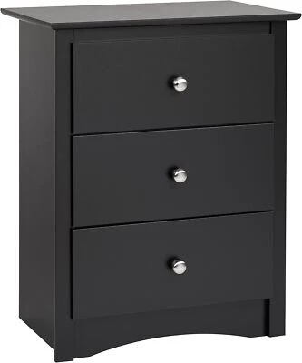 Prepac Sonoma Traditional Tall Nightstand Side Table with 3 Drawers, Functional - Image 1 of 4