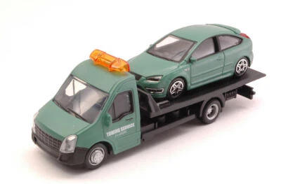 MODELLINO BURAGO FURGONE CARRO ATTREZZI STATICO + FORD FOCUS ST SCALA 1:43 - Immagine 1 di 4