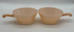 Par De Colección de Artículos para Horno Fire King Melocotón Brillo Colmena Mango Chile/Tazón de Sopa - Imagen 1 de 4