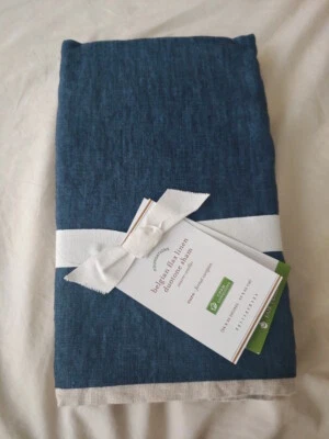 Granero de cerámica lino belga duotono 1 euro farsa original $69 azul marino y topo nuevo Foto 1 de 2