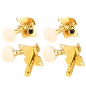 2L 2R Gold Ukulele String Tuning Pegs Locking Tuners With White Buttons WYD - Picture 1 of 7
