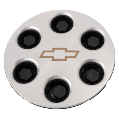 Tapa central de cubo de rueda de aluminio cepillado OEM NUEVO con pajarita 02-04 Chevrolet 15712391 Foto 1 de 4