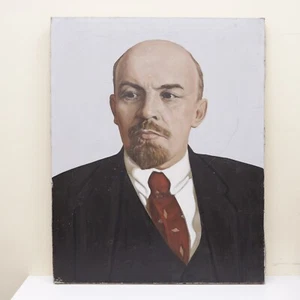 USSR Russia Large Oil Painting Portrait of Lenin.Soviet communist propaganda - Picture 1 of 5