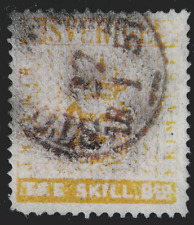 Treskilling yellow used 1855 Sweden Stamp Sverige Sello Suecia Liderstamps