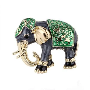 Fashion Vintage Elephant Shiny Gems Brooch Pin Clothing Accessories FW - Picture 1 of 16