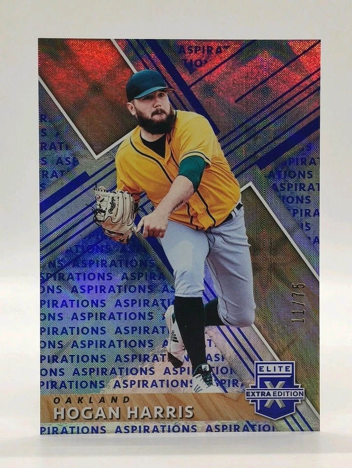 Hogan Harris 11/75 ⚾ 2019 Panini Elite Extra Aspirations Blue Refractor - Image 1 of 4