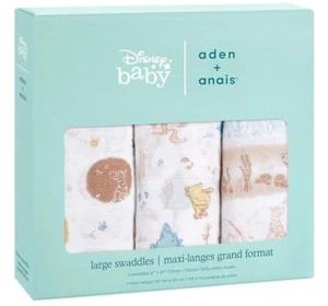 NEW DISNEY BABY Aden + Anais Winnie the Pooh - 3pc Set LARGE Swaddles Blankets - Picture 1 of 5