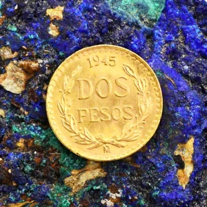 1945 Dos Pesos/2 Pesos Uncirculated .900 Gold Mexico Coin - Picture 1 of 3