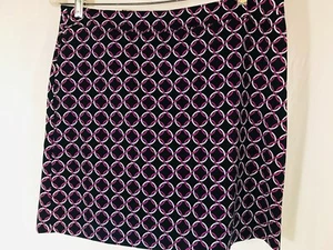 Greg Norman $75 Golf Skirt Skort Size 6 Black Purple Geometric Pockets Zip - Picture 1 of 8