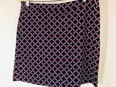 Falda corta de golf Greg Norman $75 talla 6 negra púrpura bolsillos geométricos cremallera Foto 1 de 4