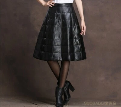 Custom Made To Order Faux Leather Padded Pockets A-line Skirt Plus 1x-10x Y303 - Image 1 of 4