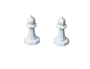 Lot of 2 Vintage 1950 Drueke Chess Set #20 White Plastic Replacement 1 3/8” Pawn - Picture 1 of 2