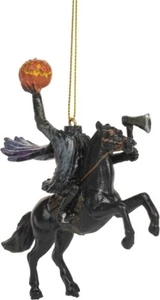 Headless Horseman Riding Dark Horse with Pumpkin in Hand Halloween Ornament - Picture 1 of 6