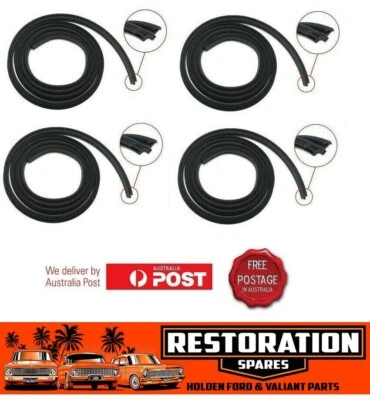 CHRYSLER VALIANT VE VF VG  WINDOW BAILEY CHANNEL set ALL 4 DOORS SEDAN WAGON - image 1 of 2