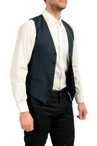 Dolce & Gabbana Men's Teal Blue 100% Wool Button Up Vest US 34 IT 44 - Picture 1 of 4