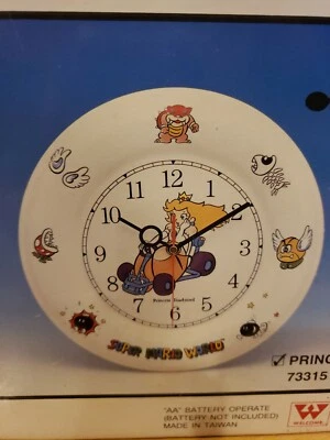 ULTRA RARE NEW Super Mario PEACH World Musical Ceramic Wall Clock 1993 - Image 1 of 4