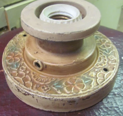 Lámpara de techo decorativa original de los años 20 montaje empotrado decorada cobre macizo Foto 1 de 4