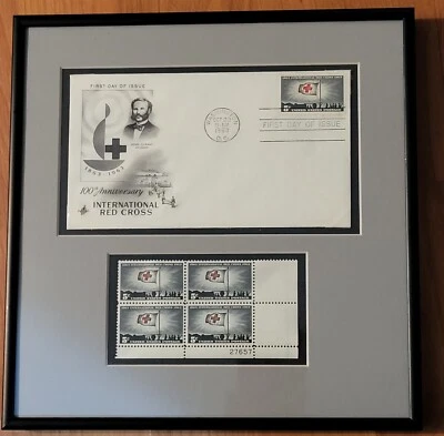 International Red Cross 1963 First Day Issue #1239 US Stamp +4 stamp plate block - Image 1 of 4