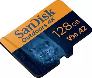 SanDisk 128GB Outdoors 4K microSDXC UHS-I Memory Card 2-Pack SDSQXAA-128G-GN6VT - Picture 1 of 6