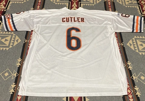 Jay Cutler #6 Chicago Bears White Reebok Jersey Size Mens Sz 2XL NFL Football 27 Cover