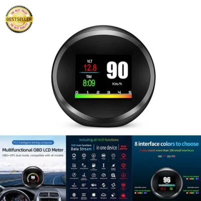 Universal Car OBD2 GPS Head Up Display Smart Digital Gauge Display Alarm System - Image 1 of 4