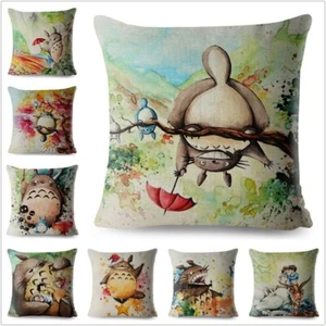 Miyazaki Hayao Japan Anime Totoro Print Cushion Covers Pillow Car Home Decor - Picture 1 of 38
