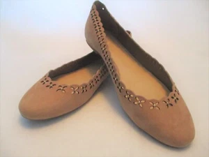 Michael Kors THALIA Ballet Pisos Caqui Oscuro Gamuza Floral Tachuelas CORTADAS Zapatos 11M - Imagen 1 de 8