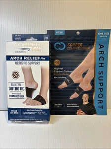 Copper Fit Health Unisex Arch Relief Plus with Built-In Orthotic Support - Black - Picture 1 of 4