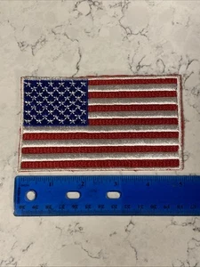 Parche Jumbo 3x5 Bandera Americana Gancho y Lazo Todo Color Borde Blanco EE. UU. - Imagen 1 de 3