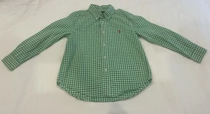 Ralph Lauren Jungen Button Down Hemd grün weiß kariert Größe 6 - Bild 1 von 9