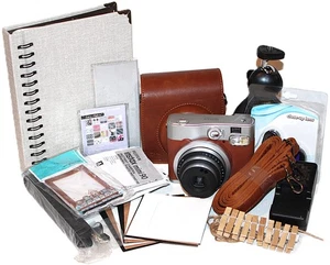 Cámara fotográfica instantánea Fujifilm Instax Mini 90 Neo clásica marrón ENORME paquete ¡COMO NUEVA! - Imagen 1 de 20