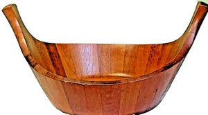 Staved Teak Salad Bowl 831 Dansk Design Denmark 1950s Vintage MCM - Picture 1 of 9