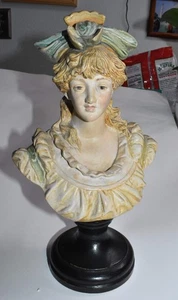 19. Jh. Viktorianische Keramikbüste einer jungen Frau Mädchen 10,75" Italienisch  - Bild 1 von 13