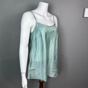 Peruvian Connection tank top Medium M Sophia Swing Cami Seafoam raw silk strappy - Picture 1 of 7