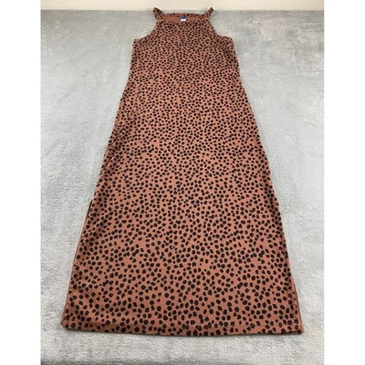 Vestido maxi feminino Old Navy L marrom preto estampa animal sem mangas com nervuras casual - Imagem 1 de 4